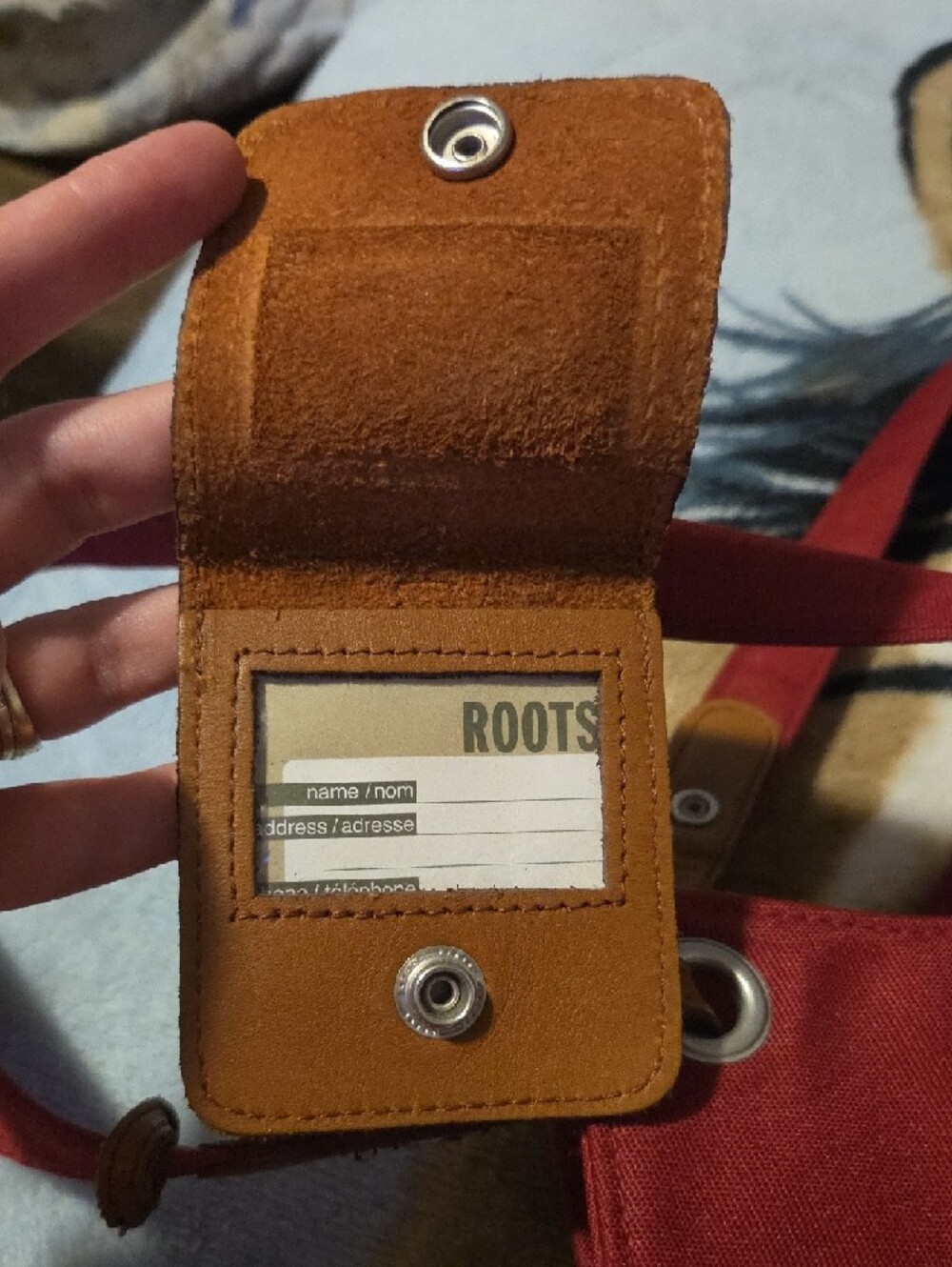 Roots Maroon Canvas Shoulder Bag with Brown Leather Accents - Picture 12 of 13